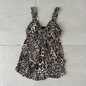Y2K Annabelle Leopard Print Blouse